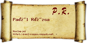 Paál Rózsa névjegykártya