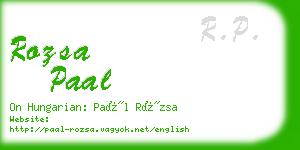 rozsa paal business card